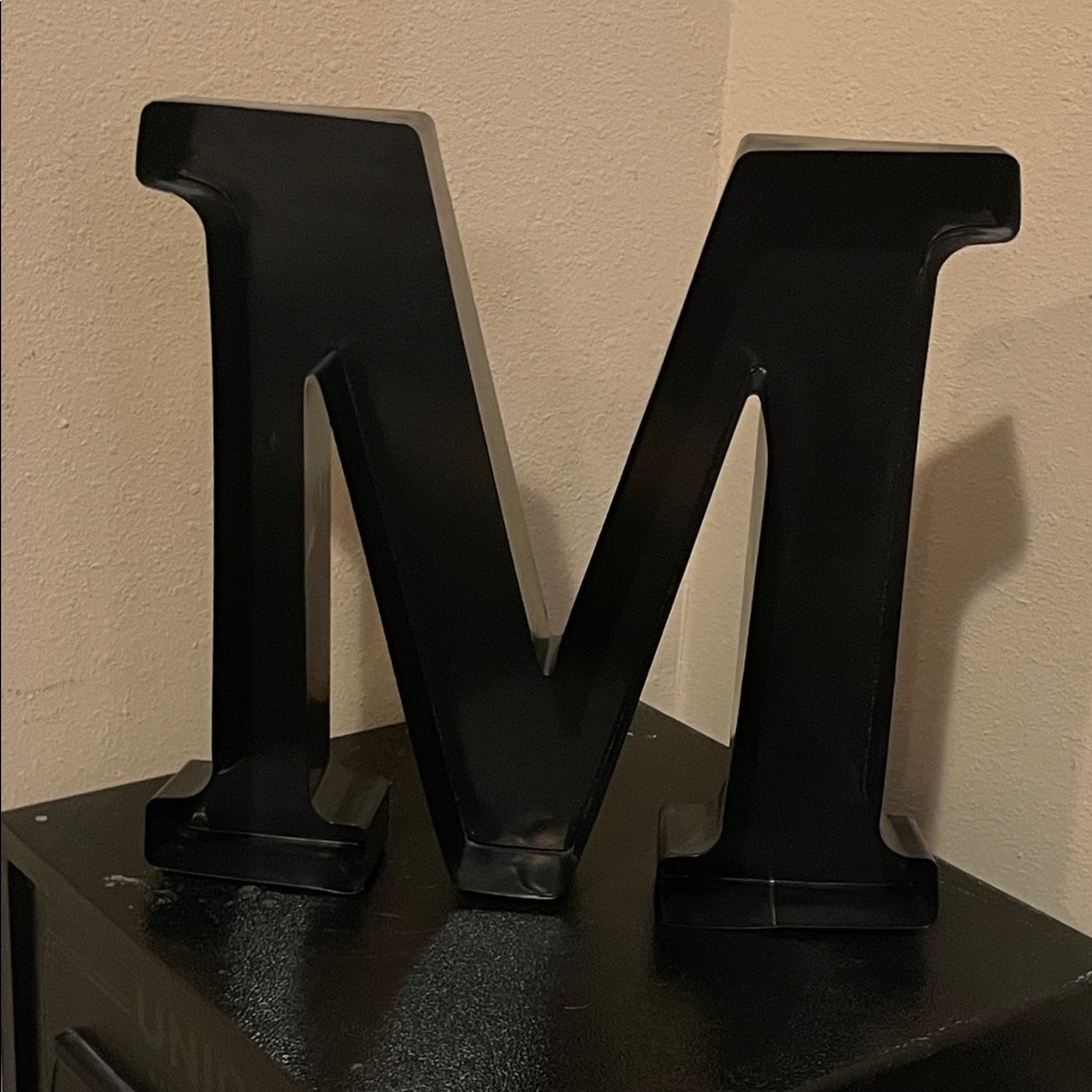 Black Metal Wall Decor Letter 'M'